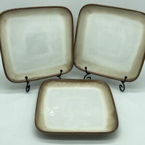 Sango Plates Visions Cocoa Square Salad Ombre Brown Stoneware Dinnerware 7.5"‎